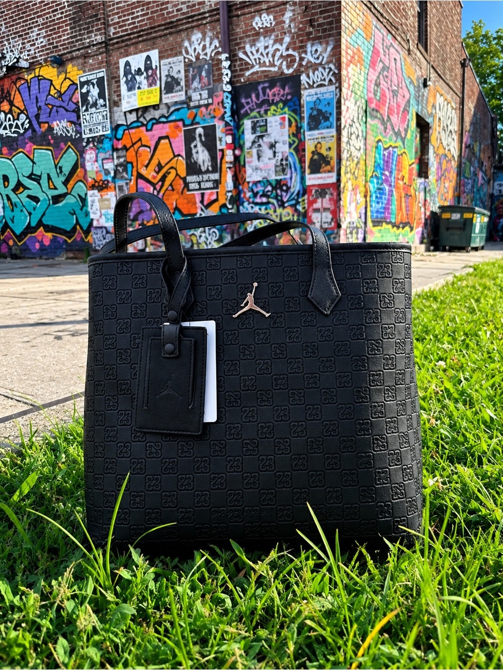 Jordan Monogram Tote Bag Medium - Black - Fits 13" Laptop - NWT - Picture 2 of 7